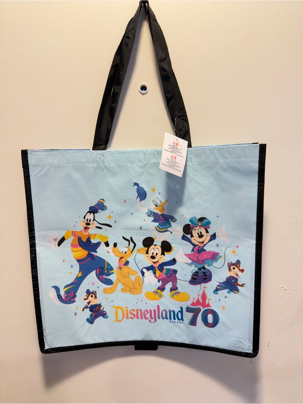 Disney Light Blue Disneyland 70 Character Tote Bag